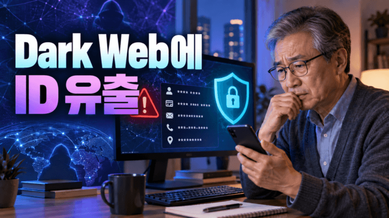 Dark Web에 ID 유출 경고를 확인하고 대응하는 시니어 그래픽