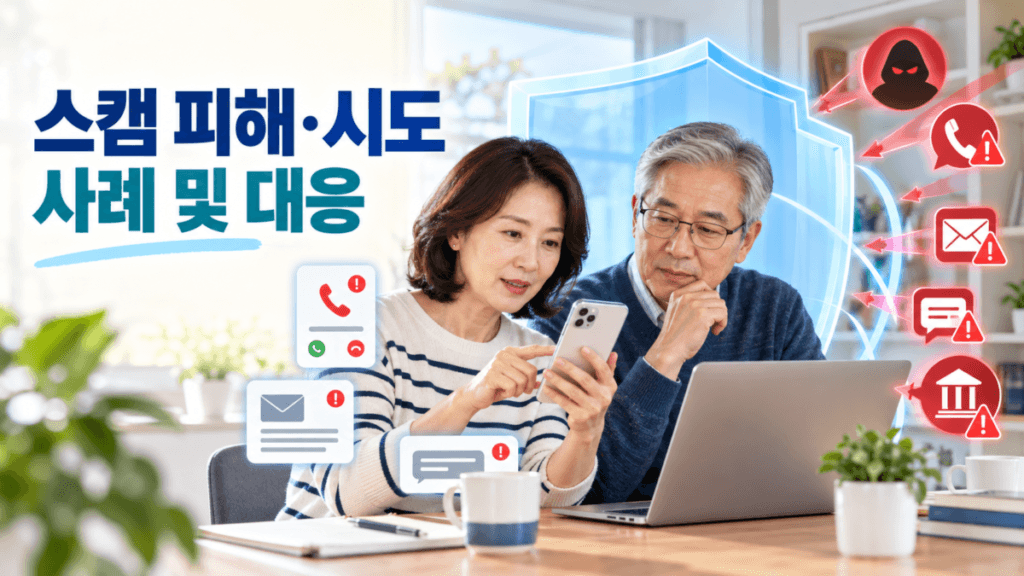 전화 이메일 문자 은행 사칭 스캠 시도를 확인하고 보호하는 한인 부부